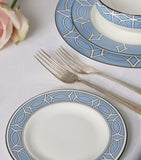 Geometric Print Fine Bone China Dinner Plates Set of 2 (26cm Diameter)