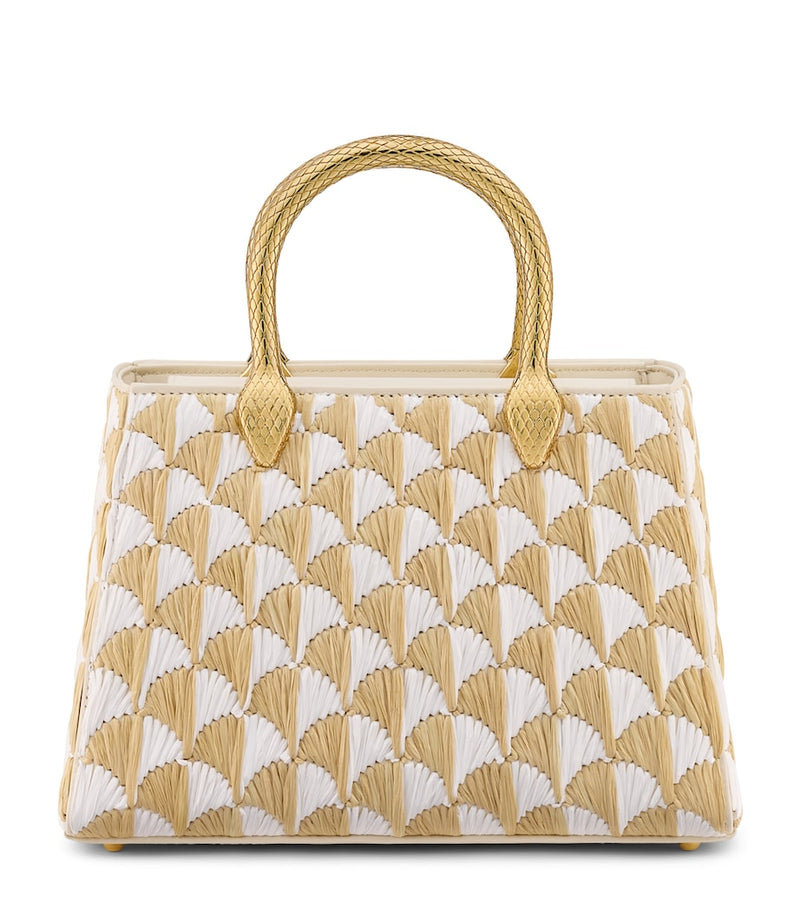 Bvlgari Serpentine Duo raffia top-handle bag (British brand)