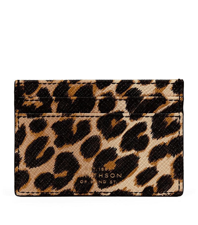 Smythson leather card holder Panama cross-grain (British brand)