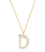 Harrods Sophie Bille Brahe Yellow Gold and Diamond Soprano 'D' Necklace, 43cm- Buy online at McGrocer