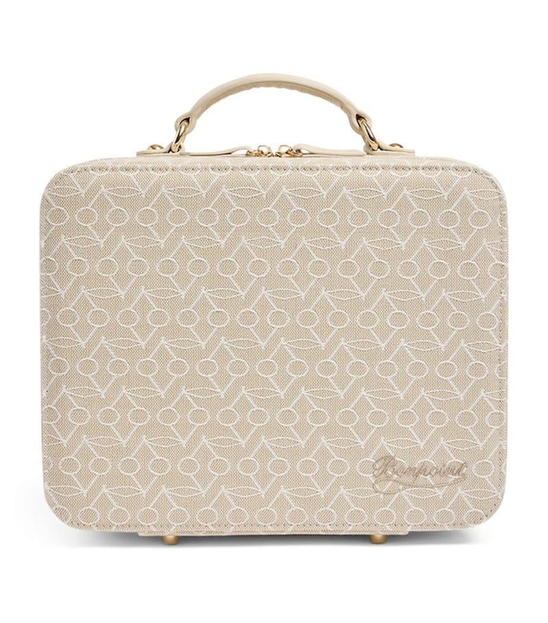 Bonpoint mini cotton Dalvia suitcase with cherry monogram (British brand)