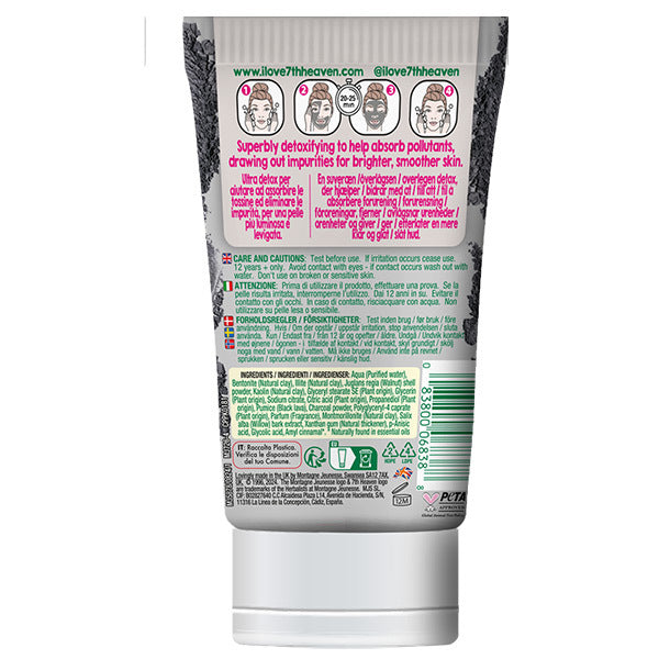 7th Heaven charcoal mud face mask 50g - British product