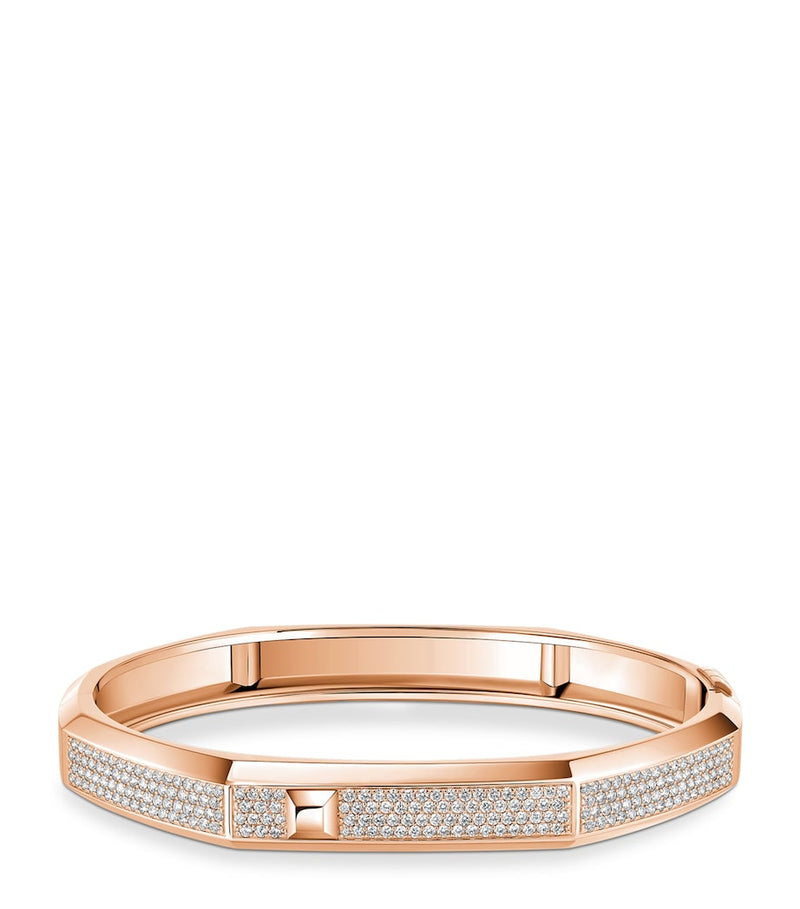 Messika pink gold diamond pavé bangle 1.25ct, imported from the UK