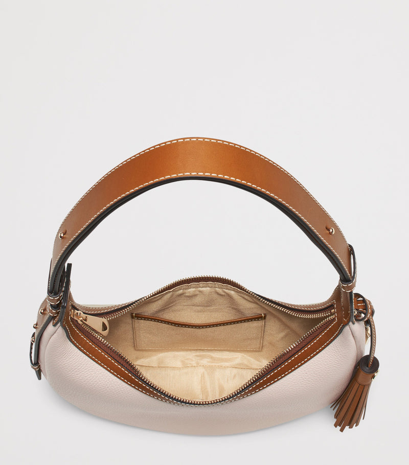 Aspinal of London small leather Soho Crescent shoulder bag, UK version
