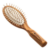 Hydrea London anti-static olive wood travel hair brush, UK version