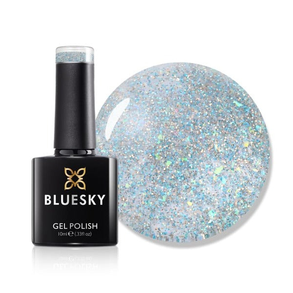 Bluesky holographic silver gel polish - British product