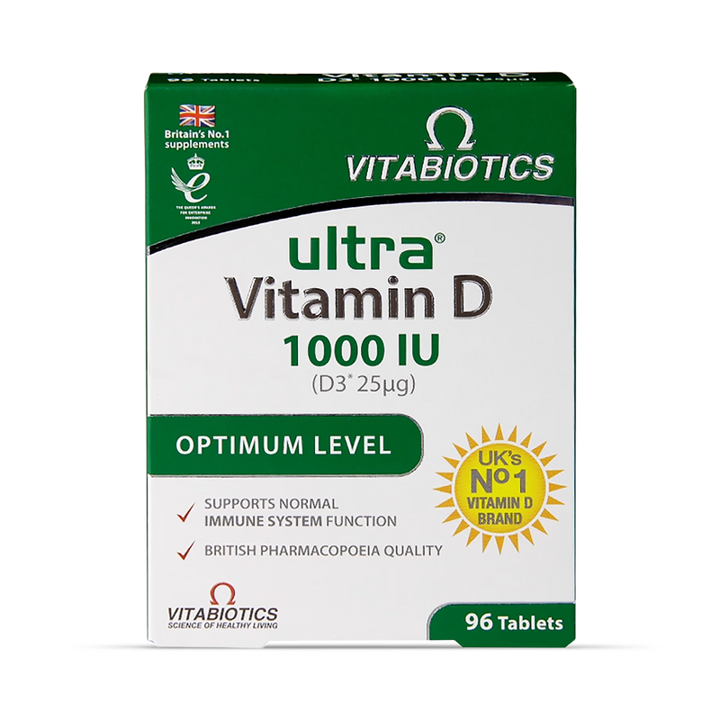 Vitabiotics Ultra Vitamin D 1000 IU 96 Tablets (British brand)