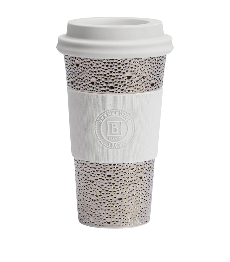 Bernardaud Ecume Platinum Nomad travel mug - British product