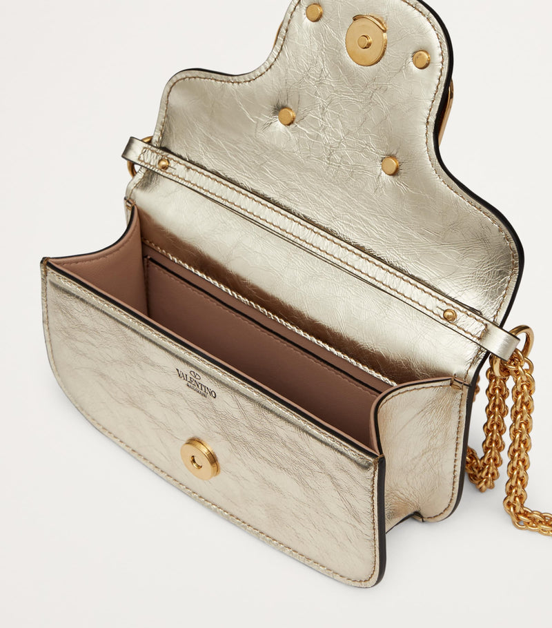 Valentino Garavani small leather Locò shoulder bag, imported from the UK