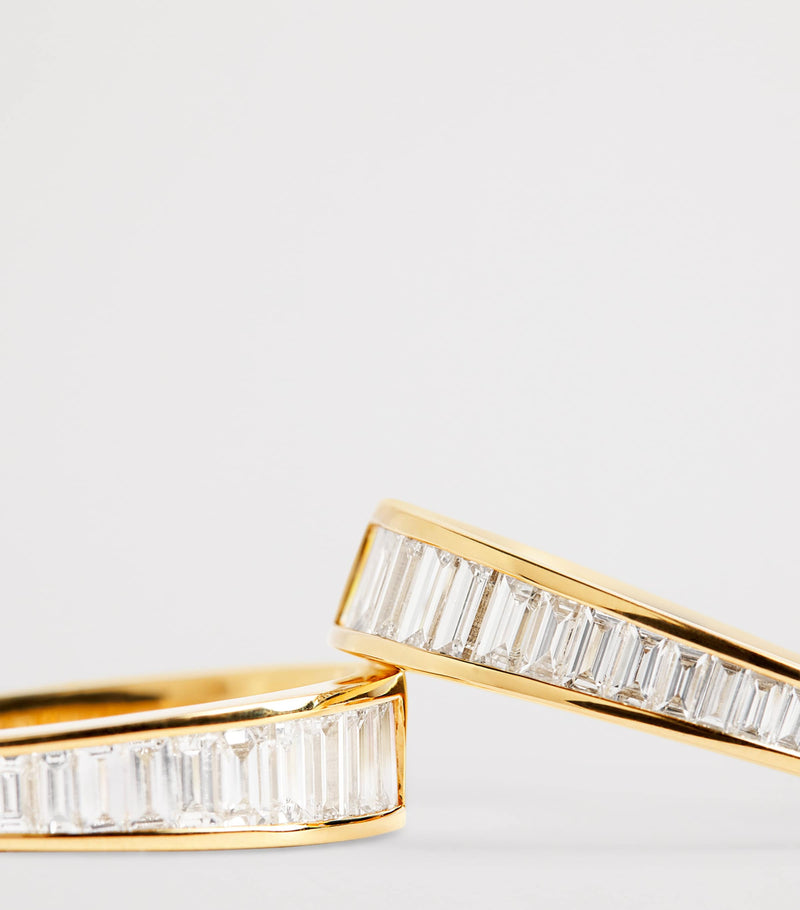 Anita Ko yellow gold and diamond hoop earrings - British product