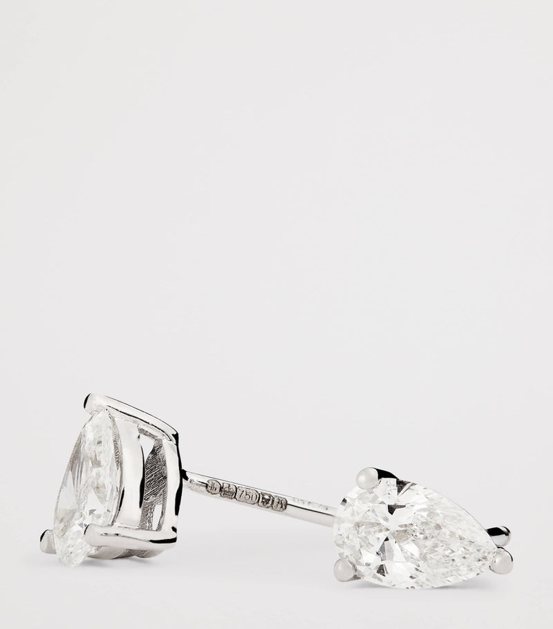 Harrods pear cut diamond stud earrings 0.50ct, UK version