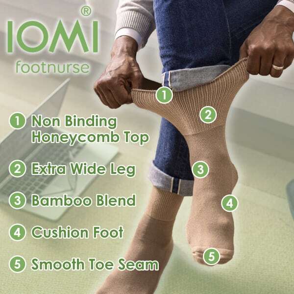 IOMI extra wide diabetic socks 3 pack, UK version