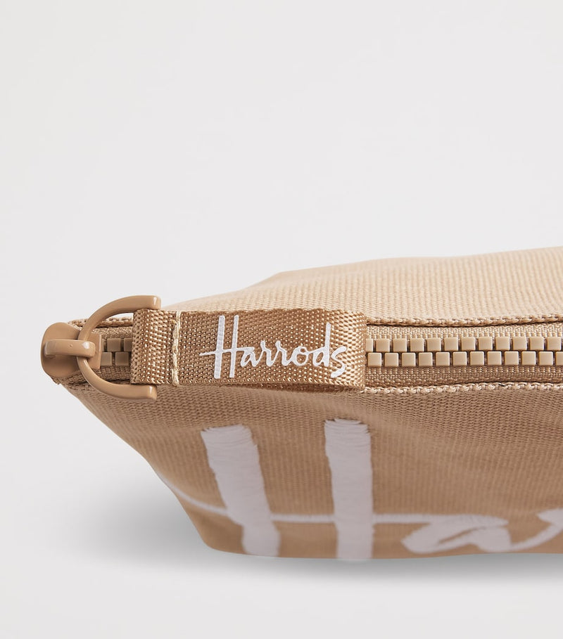 Harrods small cotton logo cosmetic bag, imported from the UK