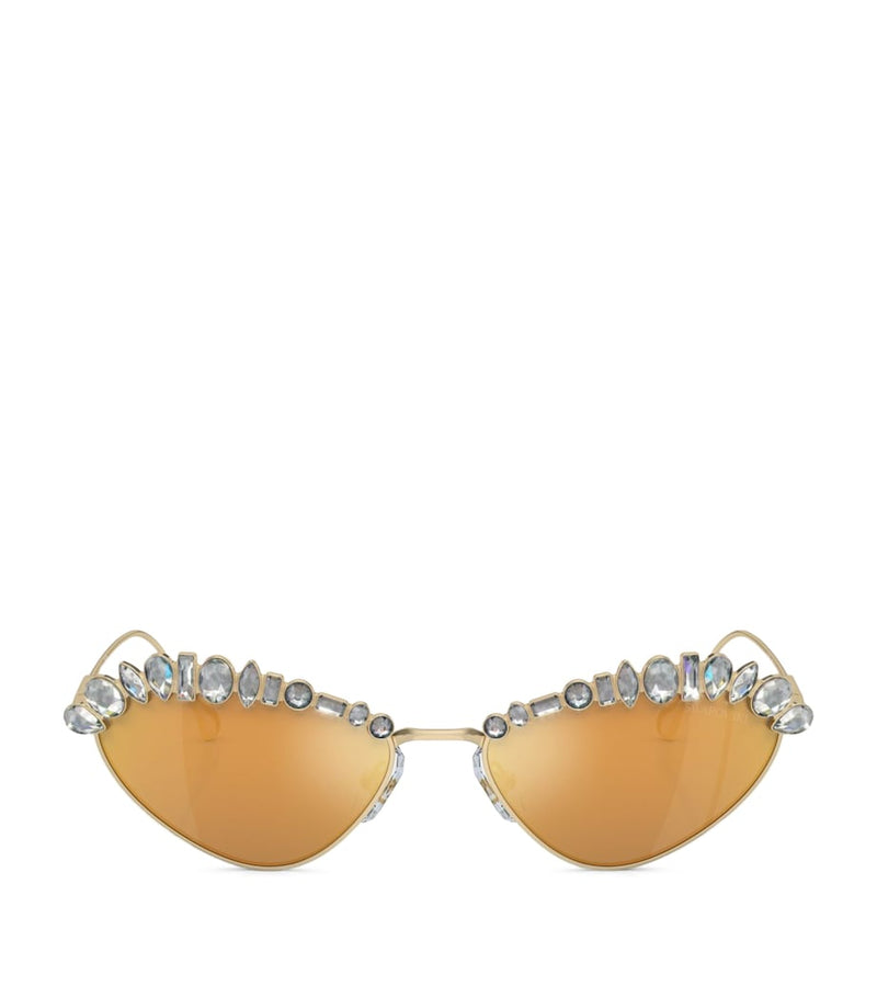 Swarovski crystal-embellished cat-eye sunglasses - British product
