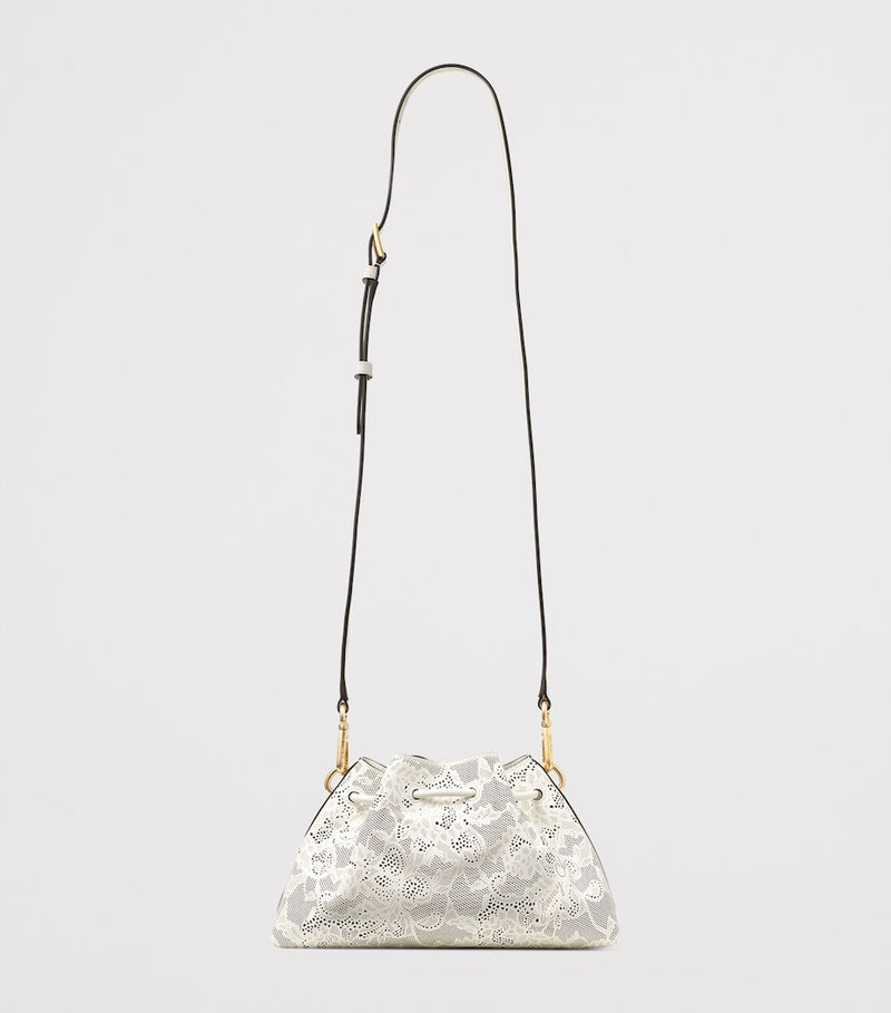 Jimmy Choo small perforated leather cinch shoulder bag - British product