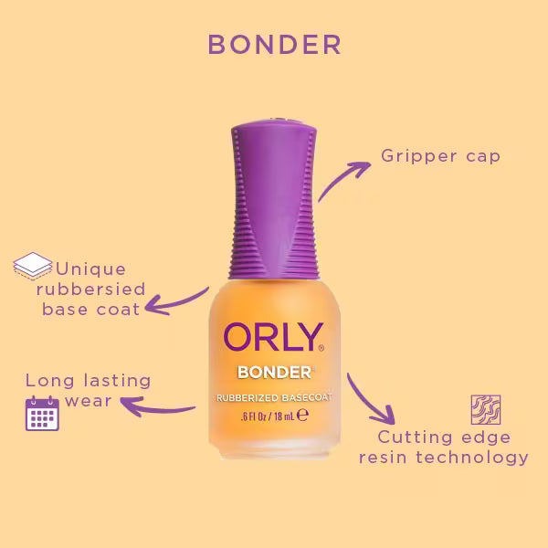 Orly Bonder Basecoat Vegan Formula 18ml, imported from the UK