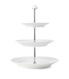 Royal Copenhagen porcelain white fluted 3-layer étagère 35cm, imported from the UK