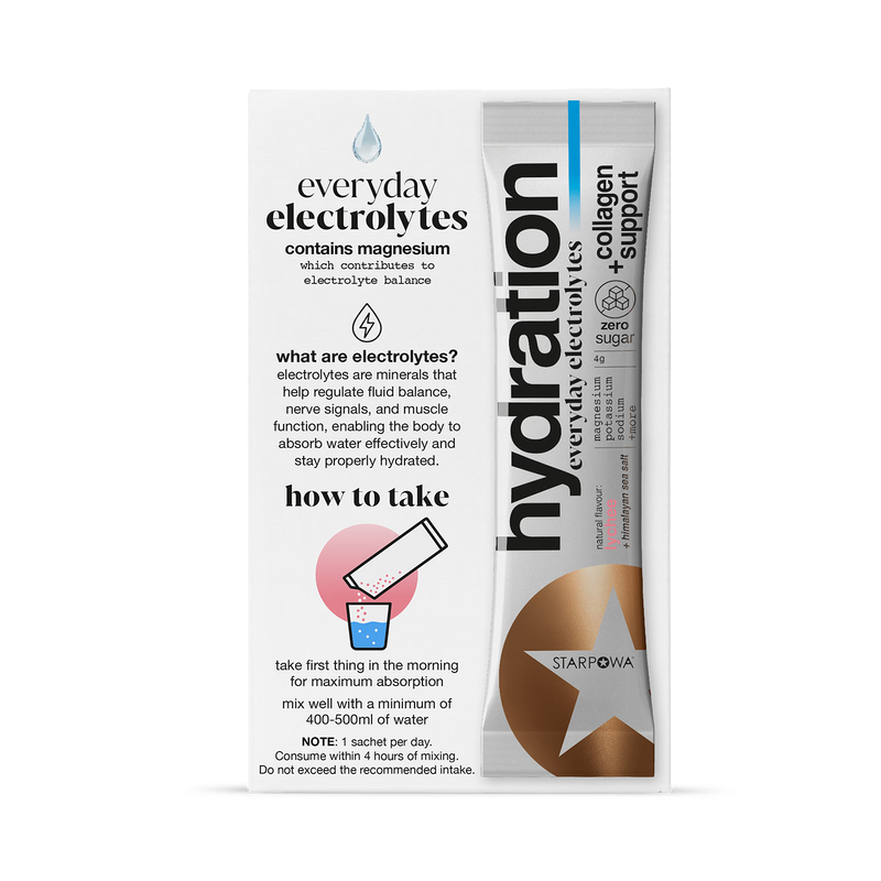 Starpowa hydration sachets lychee flavour 10 sachets, imported from the UK