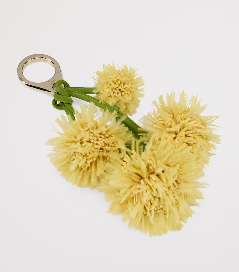 Christian Louboutin Mimosa Flower Leather bag charm, UK version