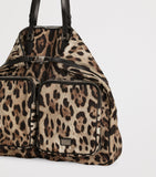 Dolce&Gabbana leopard-print crossbody bag in nylon and leather - British product