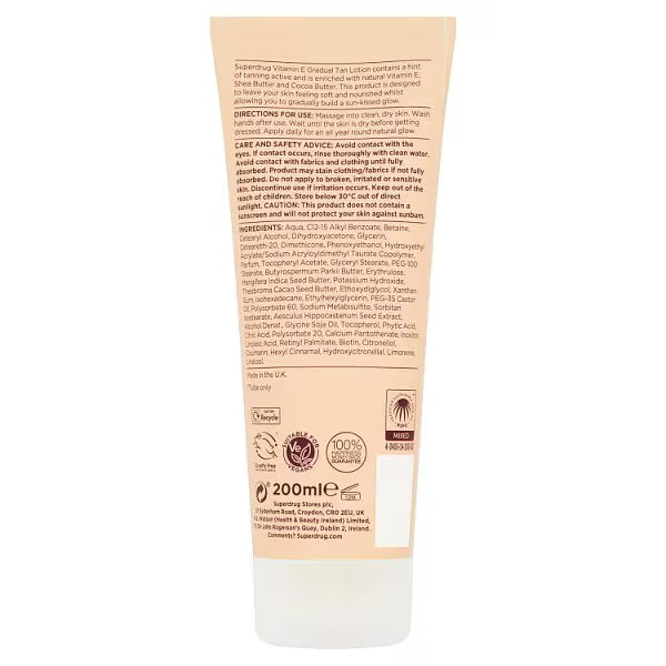 Gradual Tan Lotion with Vitamin E Medium 200ml (British brand)