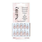 Superdrug Nail HQ Almond Natural French Glaze False Nails 24 Pieces- Buy online at McGrocer