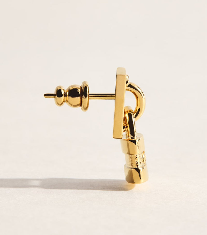 Chloé mini Paddington drop earrings in brass - British product