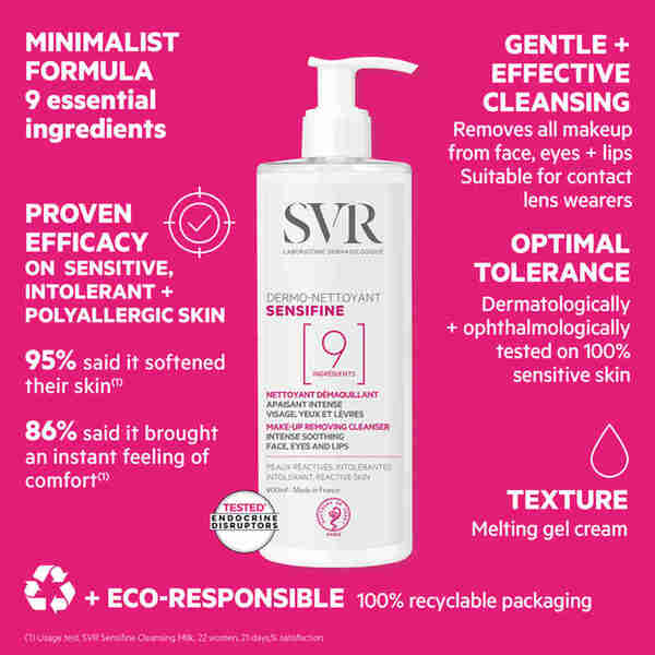 SVR Sensifine Cleansing Milk 400ml (British brand)