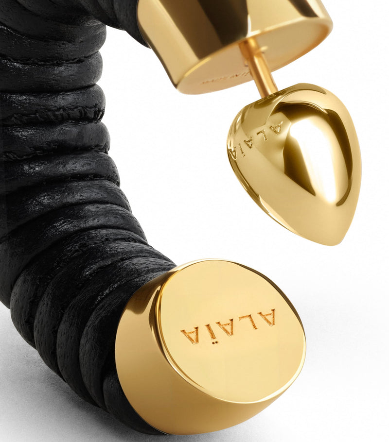 Alaïa lambskin tubular hoop earrings, UK version