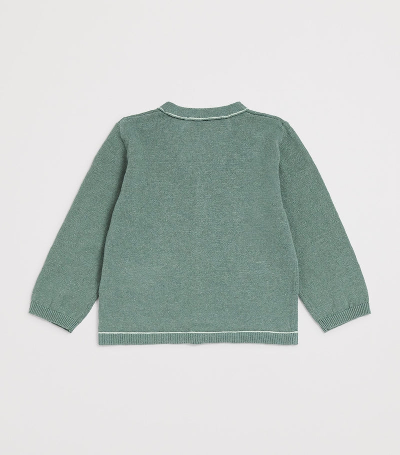 Tartine et Chocolat linen-cotton V-neck cardigan for children (British brand)