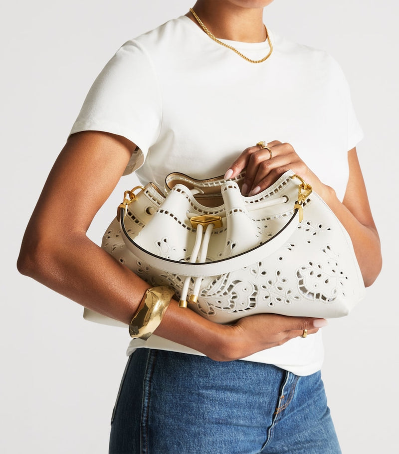Jimmy Choo medium Cinch cut-out leather bucket bag, imported from the UK