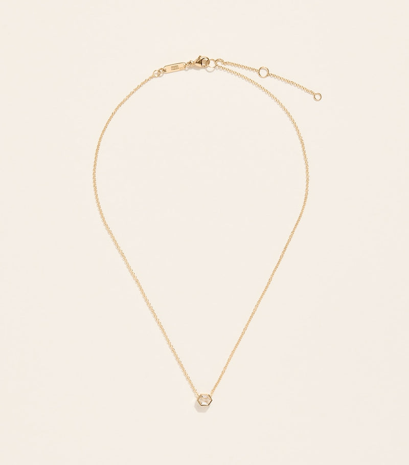Azlee Trace Necklace yellow gold diamond 18kt, UK version
