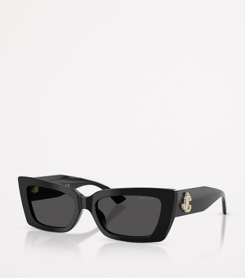 Jimmy Choo cat eye acetate sunglasses gold-tone logo - British product