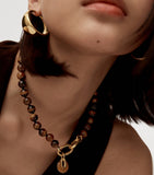 Monica Vinader gold vermeil tiger's eye bead necklace (British brand)