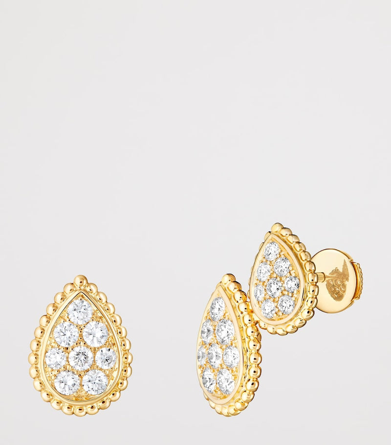 Boucheron Serpent Bohème asymmetric earrings 18kt yellow gold diamonds, UK version