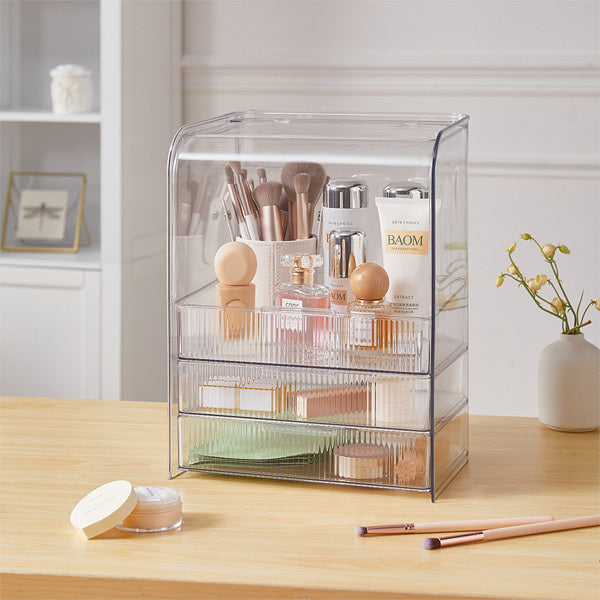 Livingandhome 3-Tier Transparent Cosmetic Organizer, UK version
