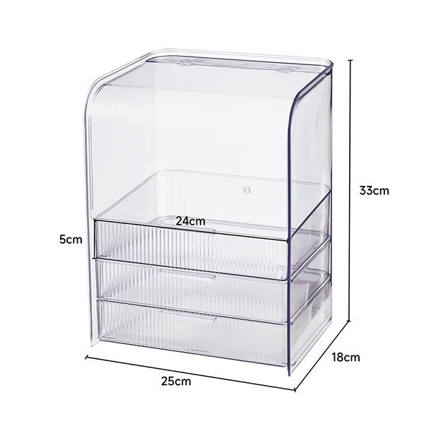 Livingandhome 3-Tier Transparent Cosmetic Organizer, UK version