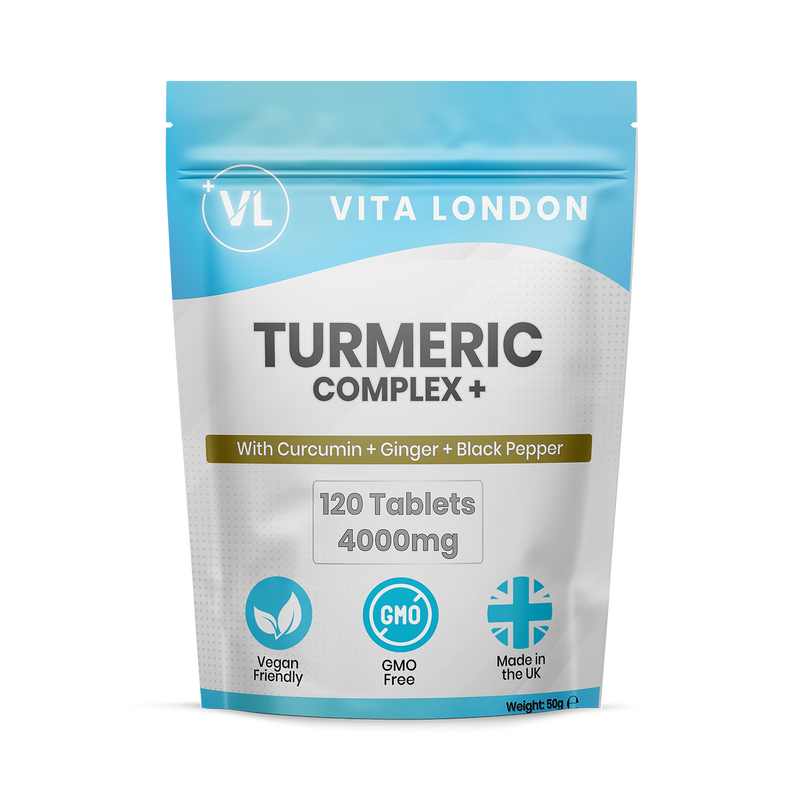 Vita London high strength curcumin supplement 4000mg 120 tablets, imported from the UK