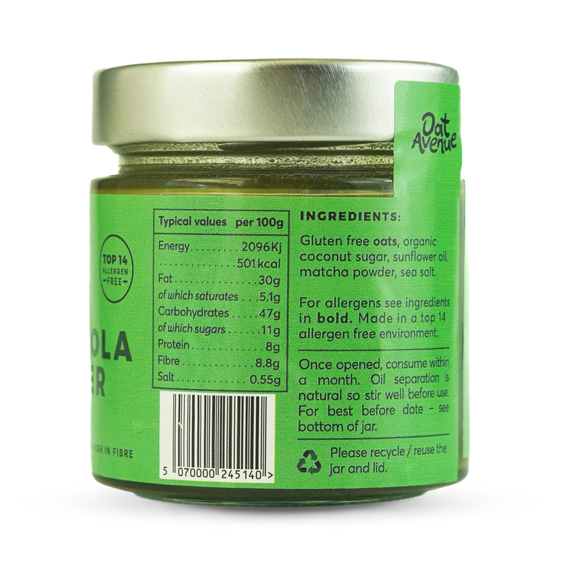 Oat Avenue matcha granola butter 180g (British brand)