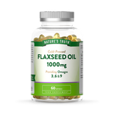 Holland & Barrett Nature's Truth Flaxseed Oil 1000mg Dietary Supplement Softgels, 60 Softgels- Buy online at McGrocer