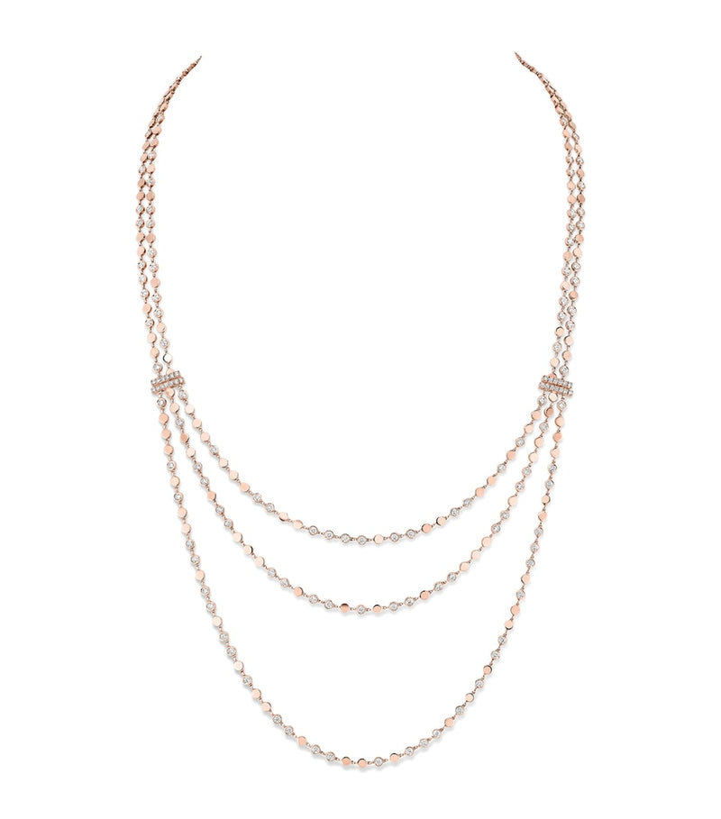 Messika pink gold diamond layered necklace 5.17ct (British brand)