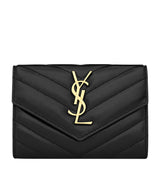 Harrods Saint Laurent Small Monogram Matelassé Envelope Wallet- Buy online at McGrocer