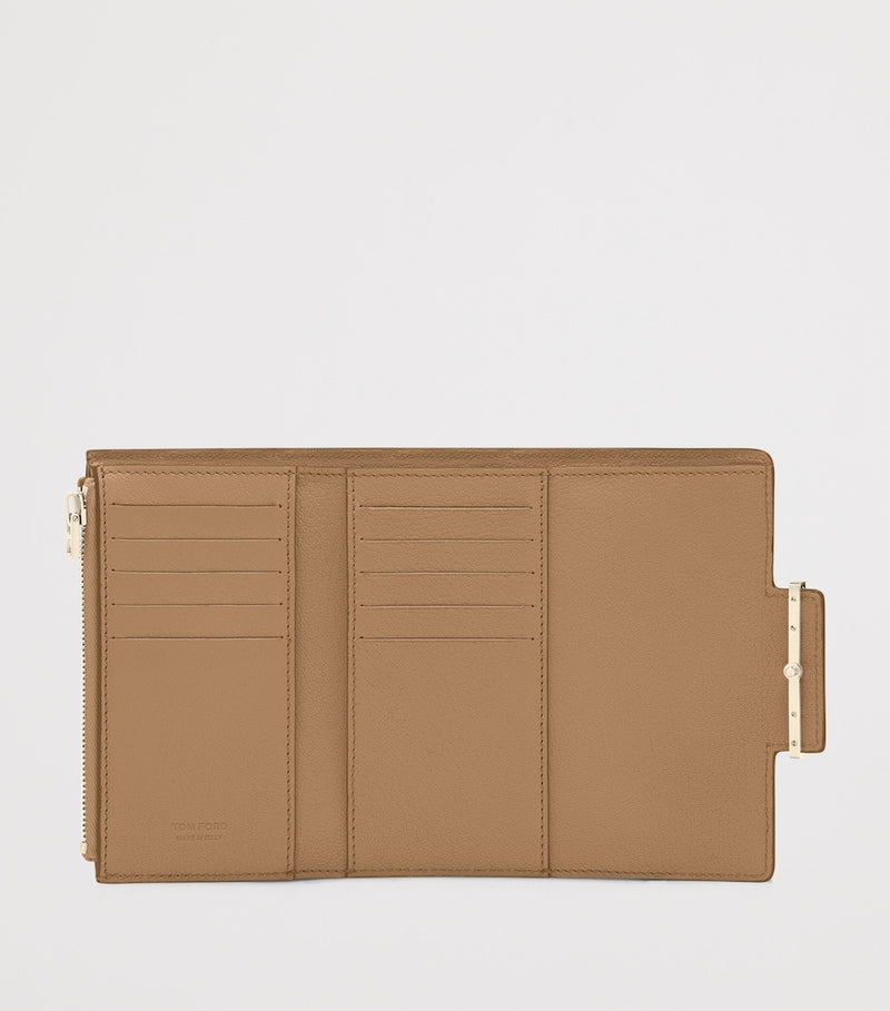 TOM FORD Aube goat skin wallet with gold-tone hardware, UK version