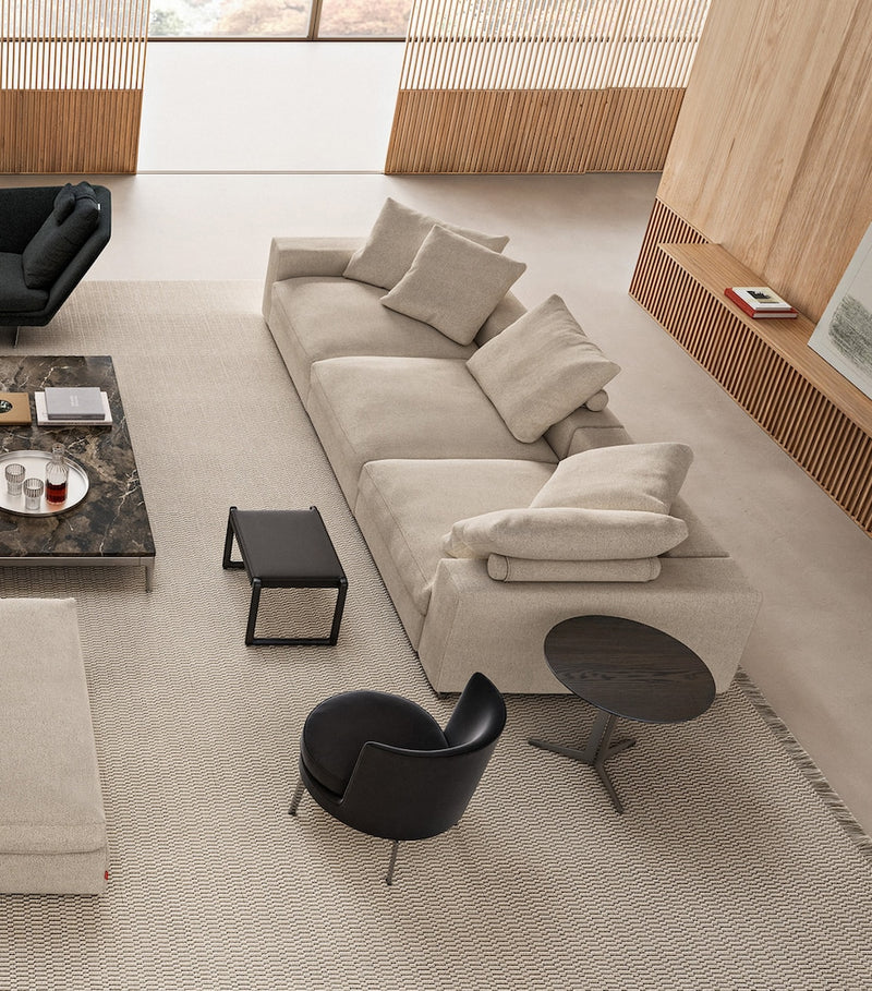 Flexform Feel Good swivelling armchair with down cushion, UK version