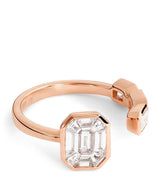 Harrods SHAY Rose Gold and Diamond East/West Floating Ring- Buy online at McGrocer