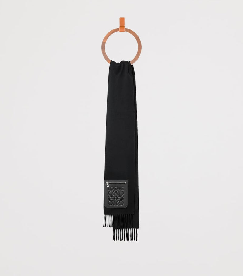 LOEWE wool-cashmere pocket-detail scarf, UK version