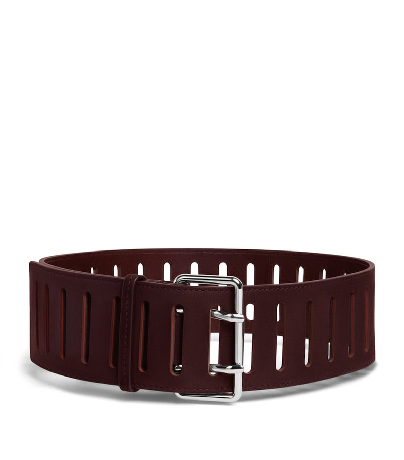 Alaïa nubuck leather belt rectangular buckle 6cm, UK version