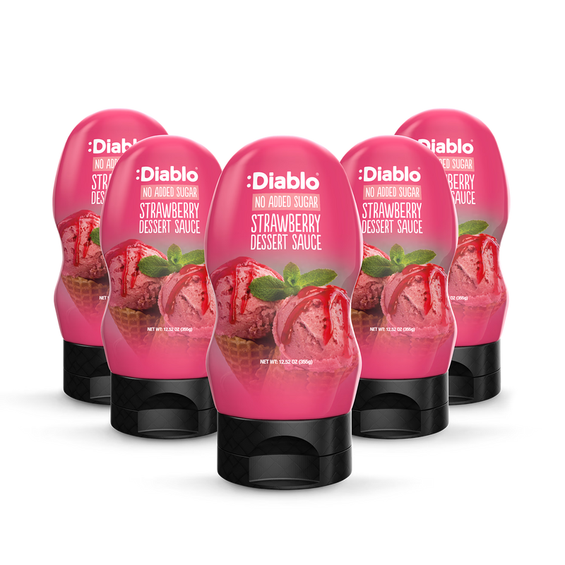 Diablo no added sugar strawberry dessert sauce 355g pack of 5, UK version