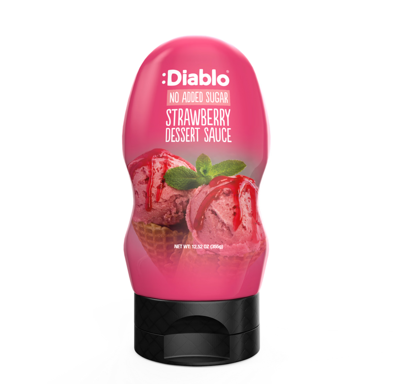 Diablo no added sugar strawberry dessert sauce 355g pack of 5, UK version