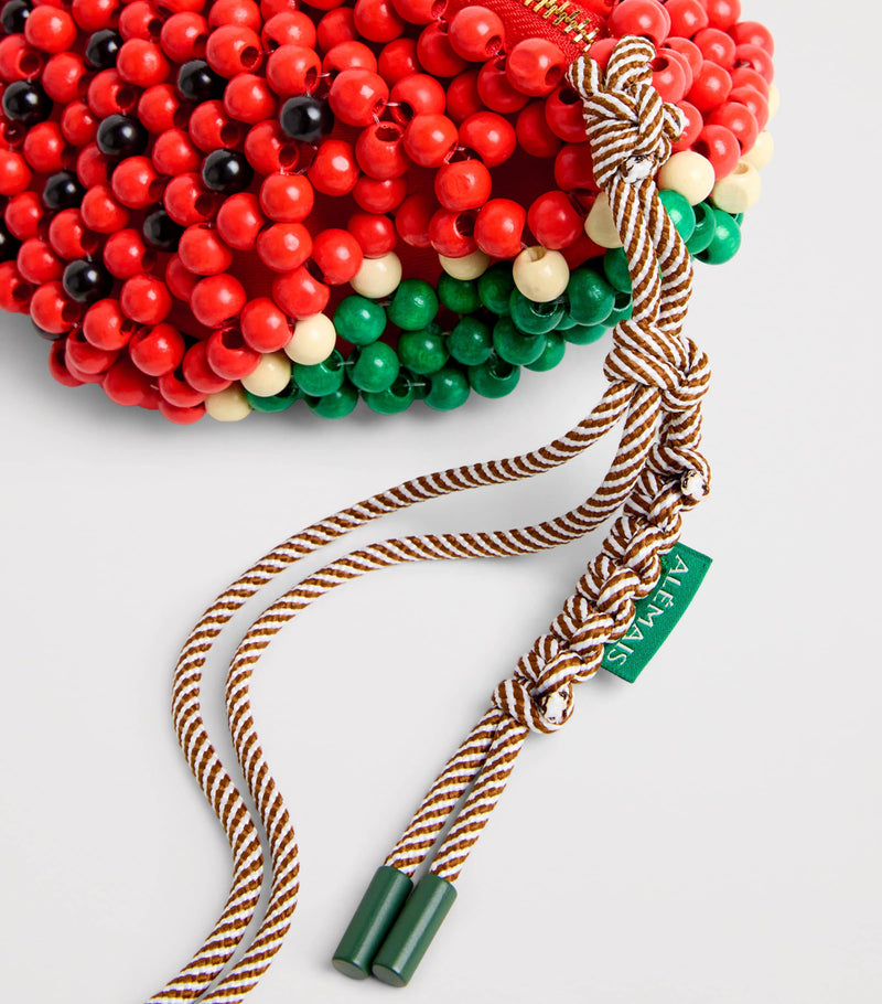 ALEMAIS mini beaded watermelon shoulder bag, imported from the UK